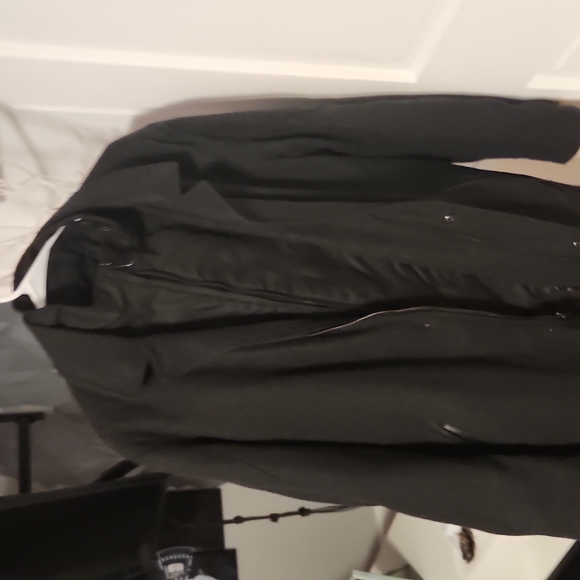 Men's winter jacket . Double Zip. Looks black. Dark dark gray - Picture 3 of 3
